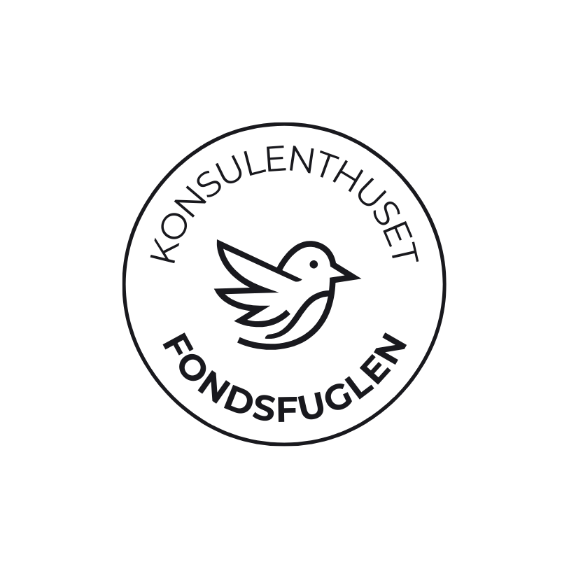Fondsfuglen logo med fugl og cirkel